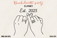 Bachelorette Party Line Art Clipart Bride SVG PNG EPS Product Image 1