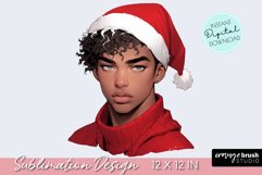 Male Christmas Sublimation, Black Man Clipart