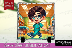 Male Nurse Slate PNG - Medical Square Slate Sublimation Product Image 1
