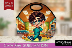 Male Nurse Lunch Bag - Medical Lunch Bug PNG Sublimation Product Image 1
