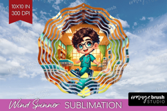 Male Nurse Wind Spinner Sublimation PNG - Medical Round Product Image 1