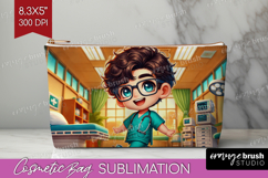 Male Nurse Cosmetic Bag - Medical Makeup Bag PNG Sublimation Product Image 1