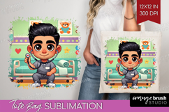 Male Nurse Tote Bag - Medical Tote Bag PNG Sublimation Product Image 1