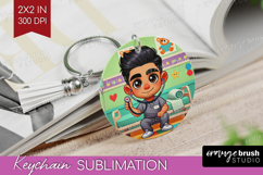 Male Nurse Keychain PNG - Medical Keychain Sublimation Product Image 1