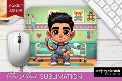 Male Nurse Mouse Pad Sublimation - Medical Mousepad PNG Product Image 1