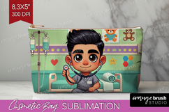 Male Nurse Cosmetic Bag - Medical Makeup Bag PNG Sublimation Product Image 1