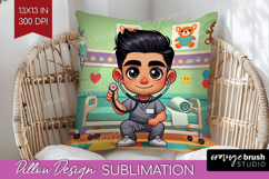 Male Nurse Pillow Sublimation - Medical Pillow Cover PNG Product Image 1