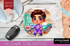 Male Nurse Car Coaster - Medical Coaster PNG Sublimation Product Image 1