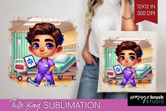 Male Nurse Tote Bag - Medical Tote Bag PNG Sublimation Product Image 1