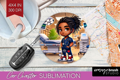 Male Nurse Car Coaster - Medical Coaster PNG Sublimation Product Image 1