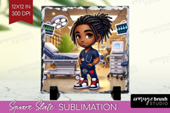 Male Nurse Slate PNG - Medical Square Slate Sublimation Product Image 1