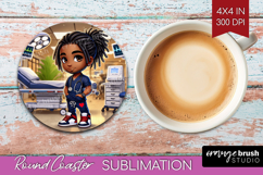 Male Nurse Round Coaster - Medical Coaster PNG Sublimation Product Image 1
