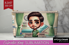 Male Nurse Cosmetic Bag - Medical Makeup Bag PNG Sublimation Product Image 1
