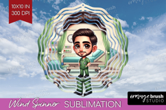 Male Nurse Wind Spinner Sublimation PNG - Medical Round Product Image 1