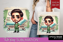 Male Nurse Tote Bag - Medical Tote Bag PNG Sublimation Product Image 1