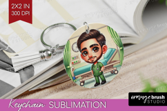 Male Nurse Keychain PNG - Medical Keychain Sublimation Product Image 1