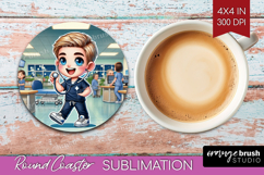 Male Nurse Round Coaster - Medical Coaster PNG Sublimation Product Image 1