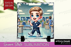 Male Nurse Slate PNG - Medical Square Slate Sublimation Product Image 1