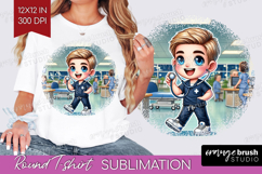 Male Nurse Round Tshirt Background - Medical PNG Sublimation Product Image 1