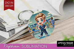 Male Nurse Keychain PNG - Medical Keychain Sublimation Product Image 1