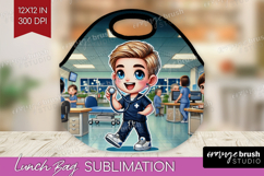 Male Nurse Lunch Bag - Medical Lunch Bug PNG Sublimation Product Image 1