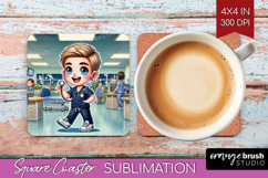 Male Nurse Square Coaster - Medical Coaster PNG Sublimation Product Image 1