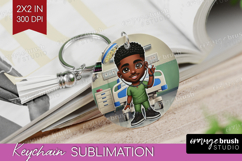 Male Nurse Keychain PNG - Medical Keychain Sublimation Product Image 1