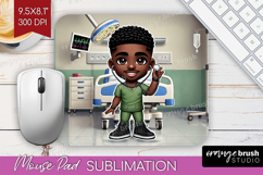 Male Nurse Mouse Pad Sublimation - Medical Mousepad PNG Product Image 1