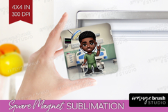 Male Nurse Magnet Sublimation - Medical Square Magnet PNG Product Image 1