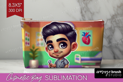Male Nurse Cosmetic Bag - Medical Makeup Bag PNG Sublimation Product Image 1