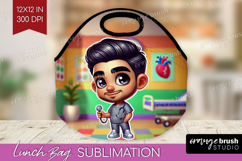 Male Nurse Lunch Bag - Medical Lunch Bug PNG Sublimation Product Image 1