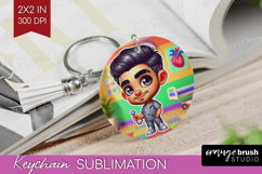 Male Nurse Keychain PNG - Medical Keychain Sublimation Product Image 1