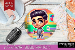 Male Nurse Car Coaster - Medical Coaster PNG Sublimation Product Image 1