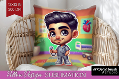 Male Nurse Pillow Sublimation - Medical Pillow Cover PNG Product Image 1