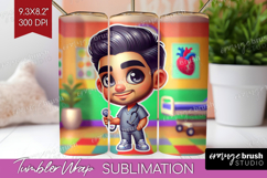 Male Nurse Tumbler Wrap - Medical Tumbler PNG Sublimation Product Image 1