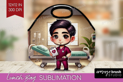 Male Nurse Lunch Bag - Medical Lunch Bug PNG Sublimation Product Image 1