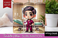 Male Nurse Tumbler Wrap - Medical Tumbler PNG Sublimation Product Image 1