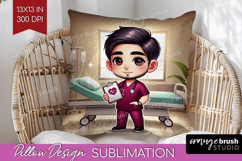 Male Nurse Pillow Sublimation - Medical Pillow Cover PNG Product Image 1