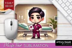 Male Nurse Mouse Pad Sublimation - Medical Mousepad PNG Product Image 1