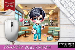 Male Nurse Mouse Pad Sublimation - Medical Mousepad PNG Product Image 1