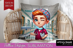Male Nurse Pillow Sublimation - Medical Pillow Cover PNG Product Image 1
