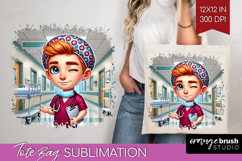 Male Nurse Tote Bag - Medical Tote Bag PNG Sublimation Product Image 1