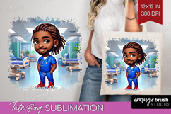 Male Nurse Tote Bag - Medical Tote Bag PNG Sublimation Product Image 1