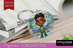 Male Nurse Keychain PNG - Medical Keychain Sublimation Product Image 1