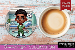 Male Nurse Round Coaster - Medical Coaster PNG Sublimation Product Image 1