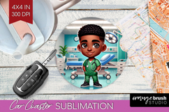 Male Nurse Car Coaster - Medical Coaster PNG Sublimation Product Image 1
