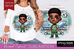 Male Nurse Round Tshirt Background - Medical PNG Sublimation Product Image 1
