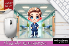 Male Nurse Mouse Pad Sublimation - Medical Mousepad PNG Product Image 1