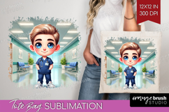 Male Nurse Tote Bag - Medical Tote Bag PNG Sublimation Product Image 1
