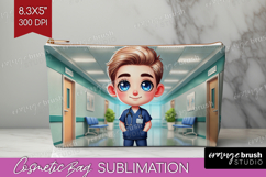 Male Nurse Cosmetic Bag - Medical Makeup Bag PNG Sublimation Product Image 1